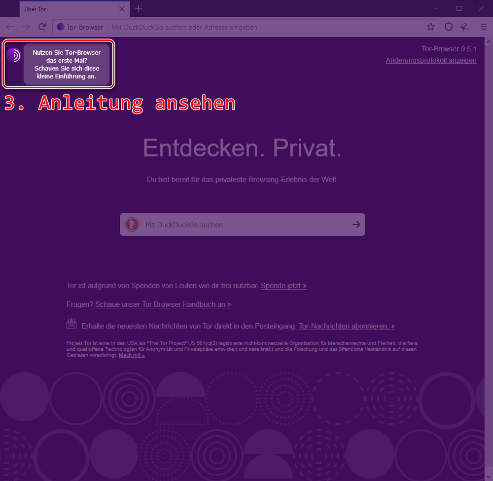 Klicken Sie auf "Verbinden", um eine Verbindung mit dem Tor-Netzwerk herzustellen