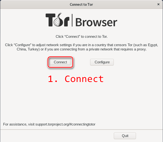 Herstellen einer Verbindung mit dem Tor-Netzwerk